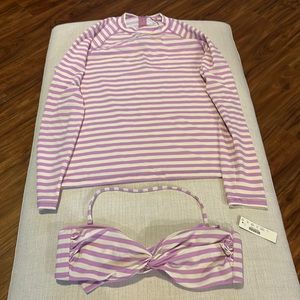 NWT J. Crew Bandeau Top and NWOT J. Crew Rashguard
